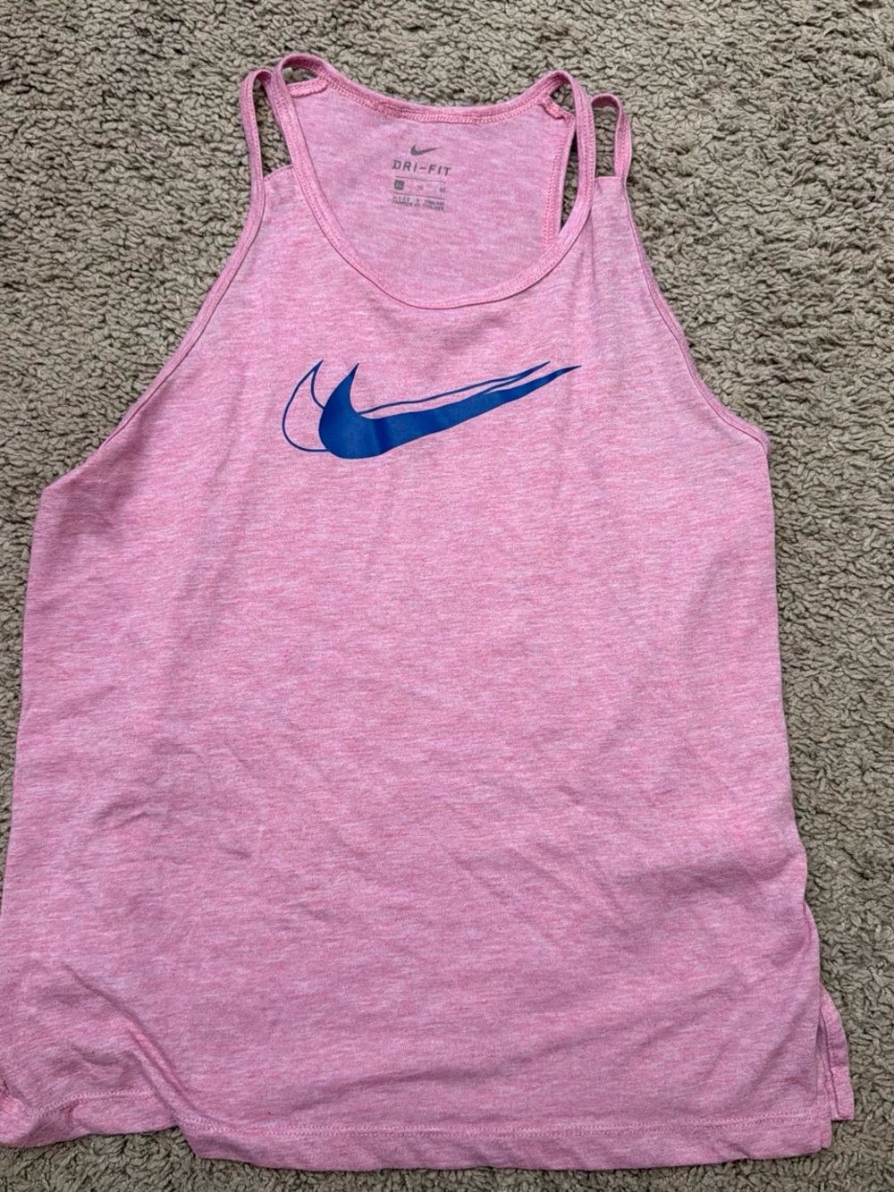 Nike Pink Racerback Dri-FIT Swim Coverup with Blue Swoosh